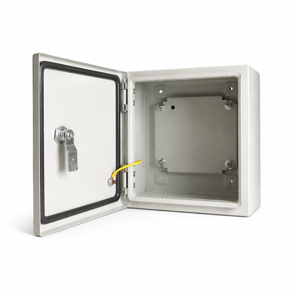 Box Type Carbon Steel Enclosure Powder Coated Grey 200x200x150(HxWxD)