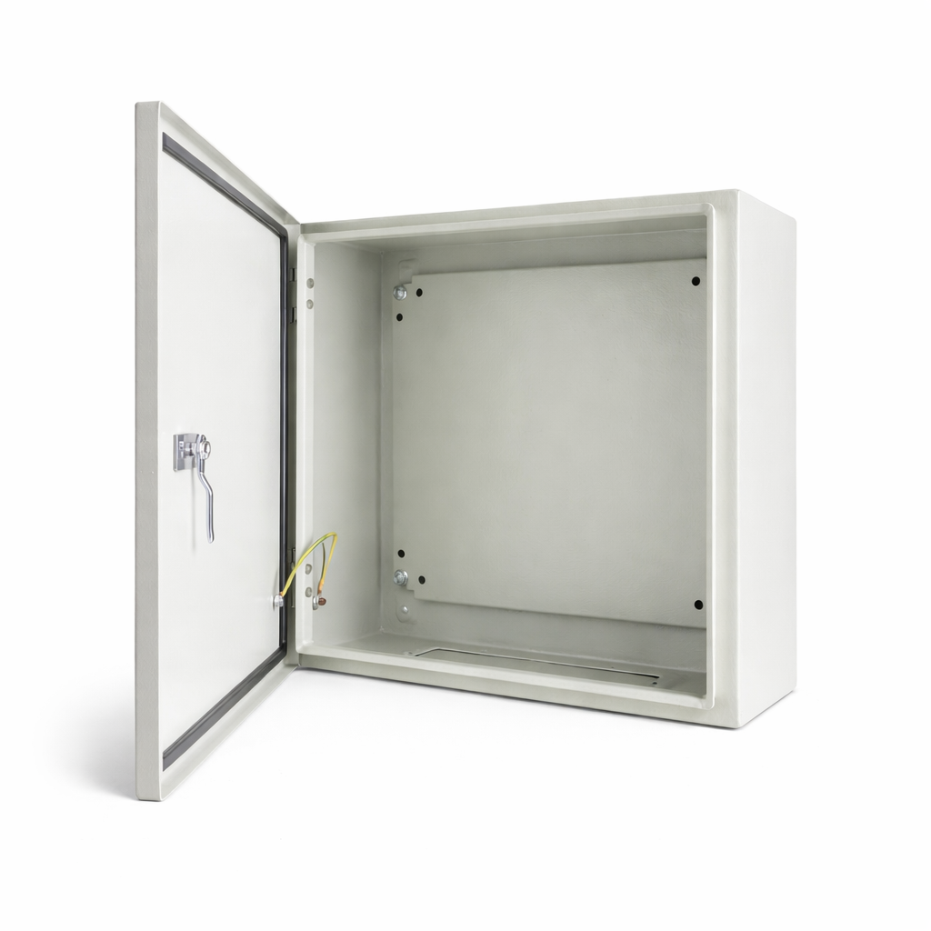 Box Type Carbon Steel Enclosure Powder Coated Grey 400x400x150(HxWxD)
