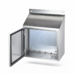 Sloping roof stainless steel enclosure  400x400x200mm (HxWxD)