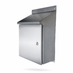 Sloping roof stainless steel enclosure  400x400x200mm (HxWxD) - Image 2
