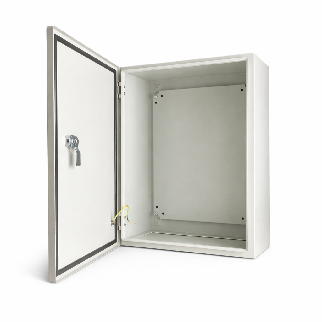 Biig-Energy-Enclosure-BT-CSPC604025-in.png Box Type Carbon Steel Enclosure Powder Coated Grey 600x400x250(HxWxD) - Image 1