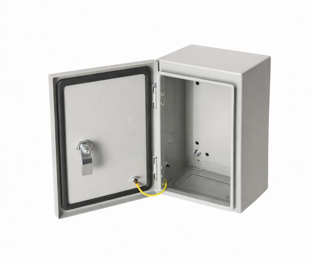Biig-Energy-Enclosure-BT-GSPC302015-GRY-Top-1.png Box Type Carbon Steel Enclosure Powder Coated Grey 300x200x150(HxWxD) - Image 1